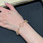 [⭐Miroze ]New CLOVER 5 MOTIF ROCK CRYSTAL BRACELET