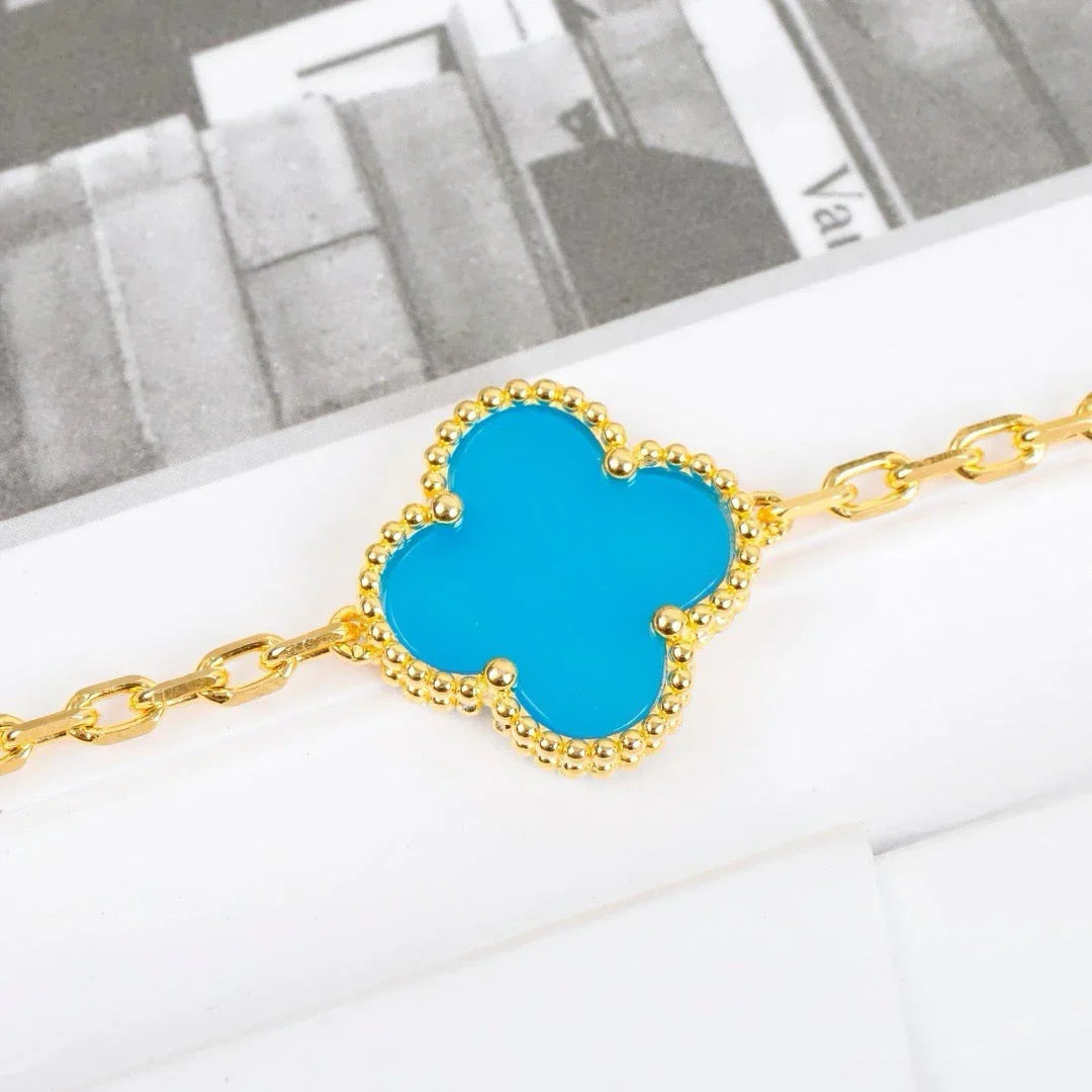 [⭐Miroze] CLOVER 5 MOTIF TURQUOISE BRACELET COLLECTION