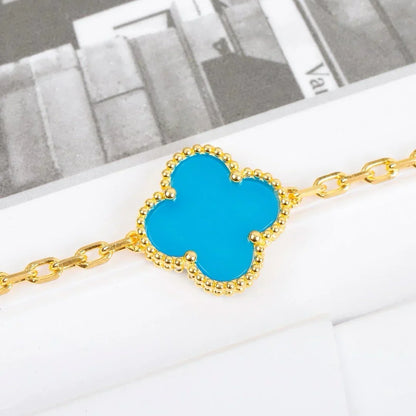 [⭐Miroze] CLOVER 5 MOTIF TURQUOISE BRACELET COLLECTION