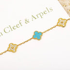[⭐Miroze ]New  CLOVER 5 MOTIF TURQUOISE BRACELET COLLECTION
