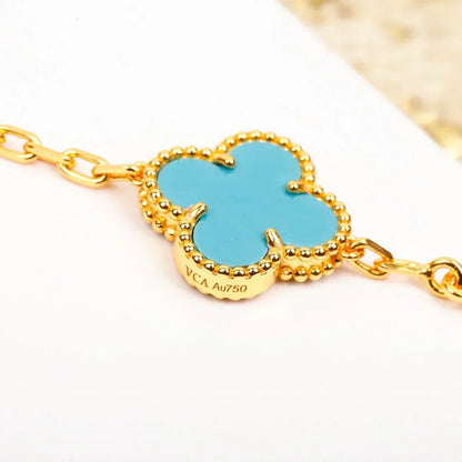 [⭐Miroze] CLOVER 5 MOTIF TURQUOISE BRACELET COLLECTION