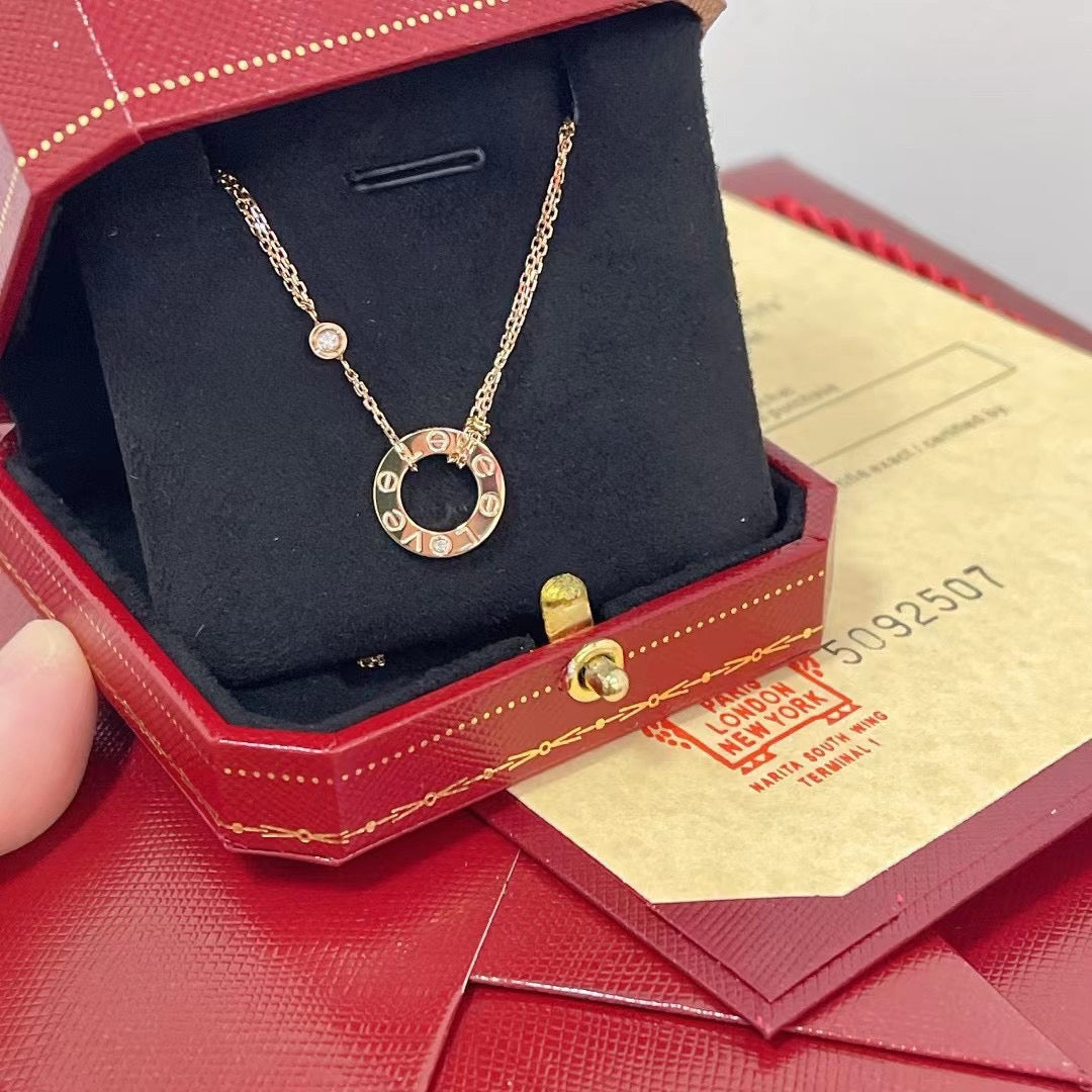 [⭐Miroze] LOVE NECKLACE 16MM 2 DIAMONDS