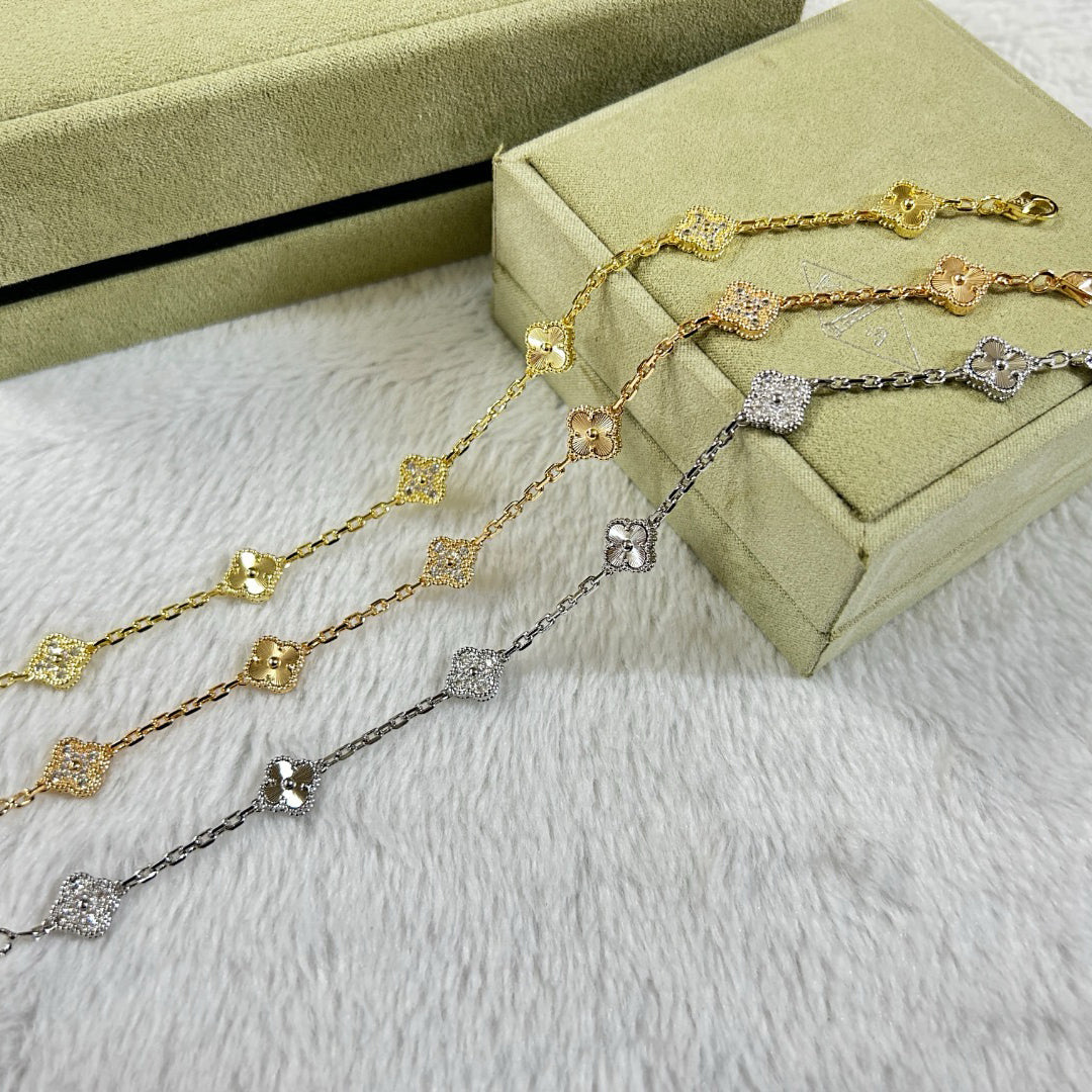 [⭐Miroze ]CLOVER 6 MOTIF DIAMOND LASER BRACELET