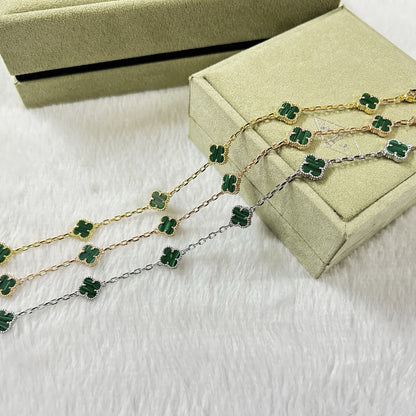 [⭐Miroze]CLOVER 6 MOTIF MALACHITE BRACELET