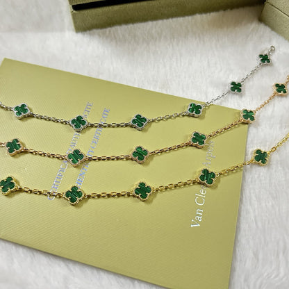 [⭐Miroze]CLOVER 6 MOTIF MALACHITE BRACELET