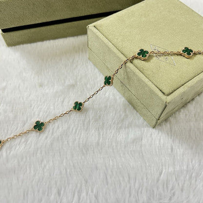[⭐Miroze]CLOVER 6 MOTIF MALACHITE BRACELET
