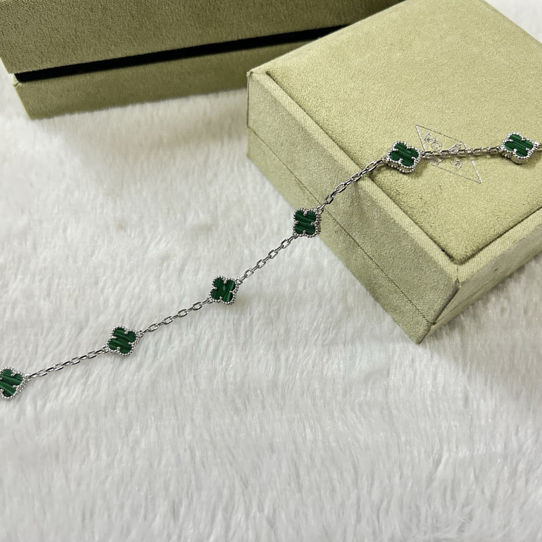 [⭐Miroze]CLOVER 6 MOTIF MALACHITE BRACELET