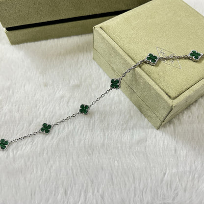 [⭐Miroze]CLOVER 6 MOTIF MALACHITE BRACELET