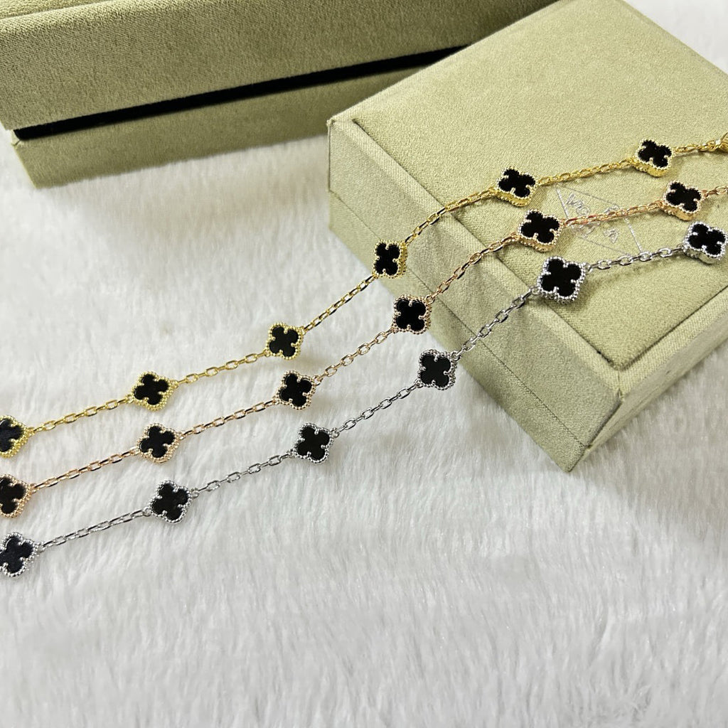 [⭐Miroze ]CLOVER 6 MOTIF  ONYXS BRACELET