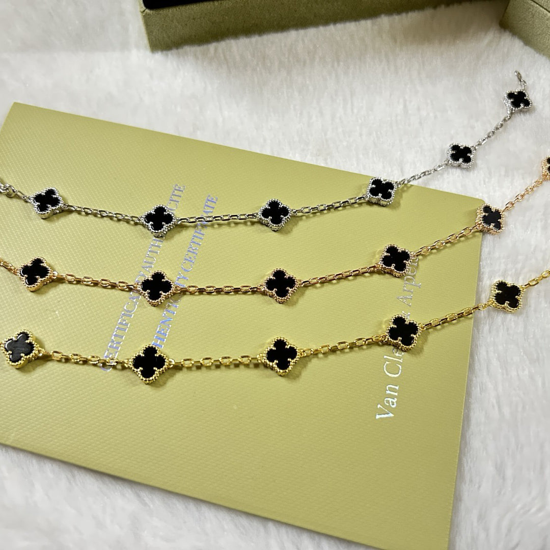 [⭐Miroze ]CLOVER 6 MOTIF  ONYXS BRACELET