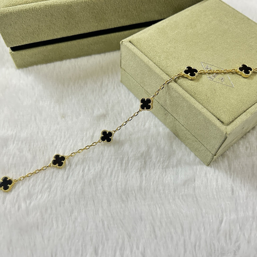 [⭐Miroze ]CLOVER 6 MOTIF  ONYXS BRACELET