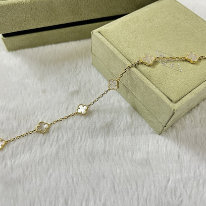[⭐Miroze]CLOVER 6 MOTIF WHITE MOP BRACELET