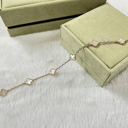 [⭐Miroze]CLOVER 6 MOTIF WHITE MOP BRACELET