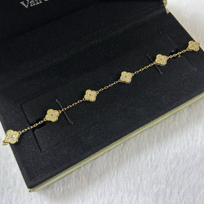 [⭐Miroze]CLOVER 6 MOTIF DIAMOND BRACELET