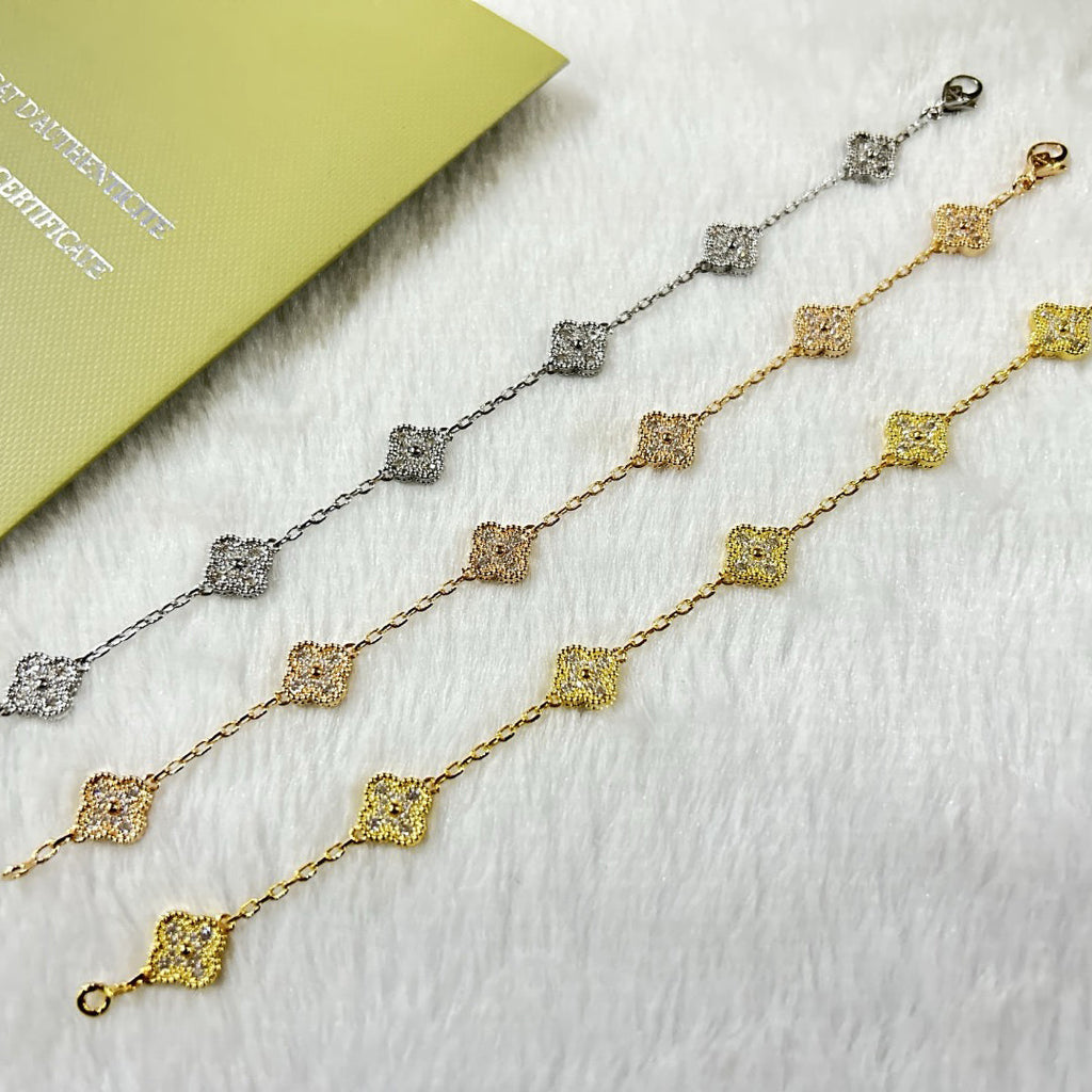 [⭐Miroze ]New CLOVER 6 MOTIF DIAMOND BRACELET
