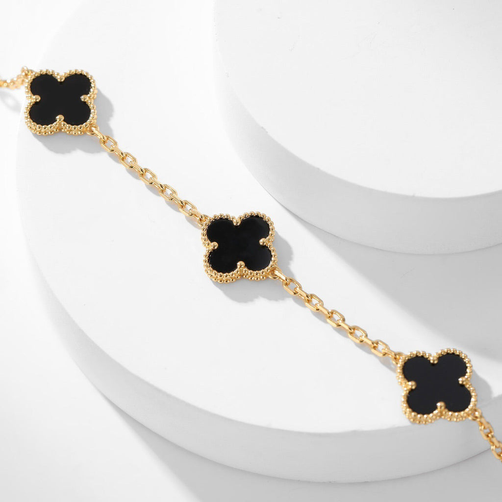 ⭐Miroze CLOVER 10 MOTIFS ONYX NECKLACE