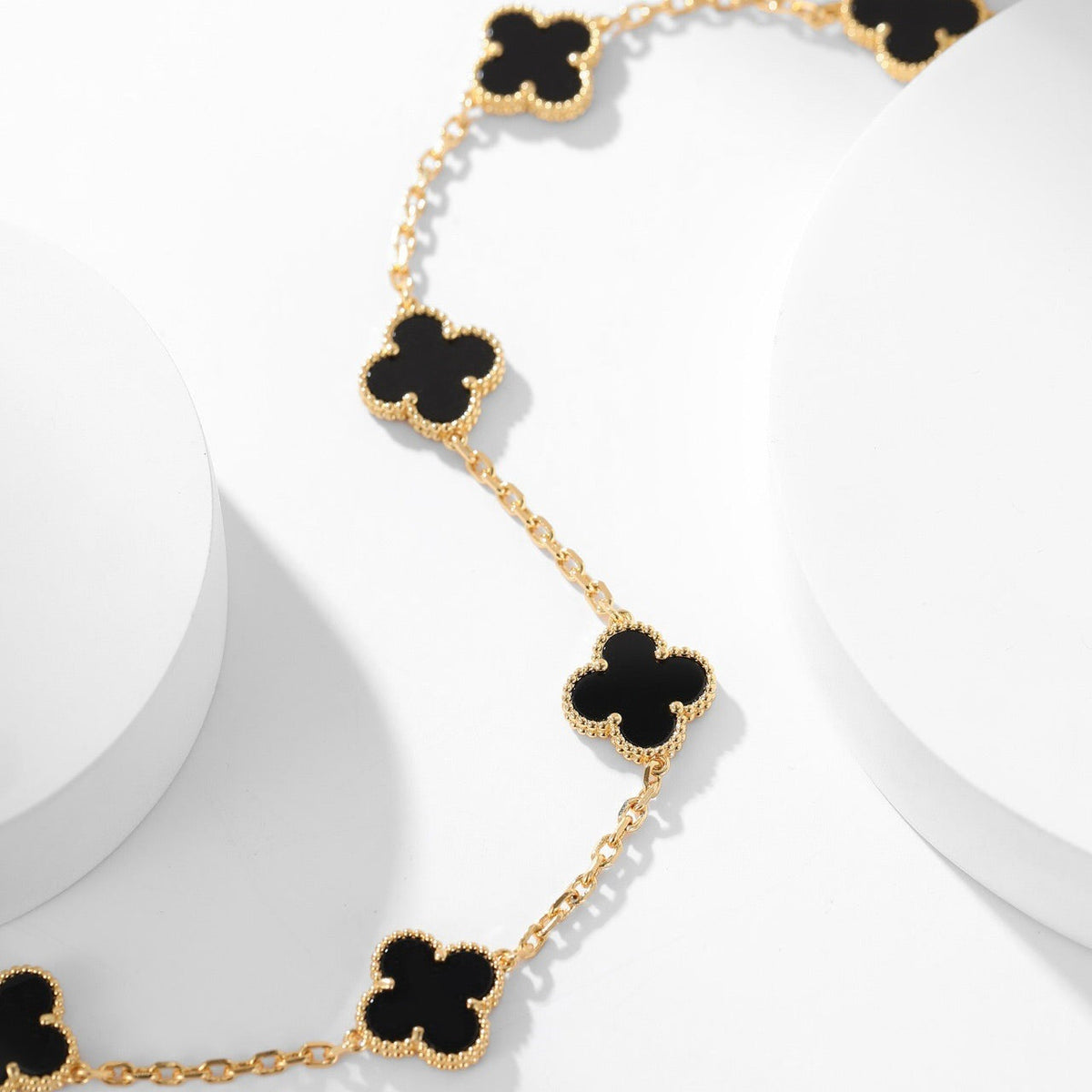 ⭐Miroze CLOVER 10 MOTIFS ONYX NECKLACE