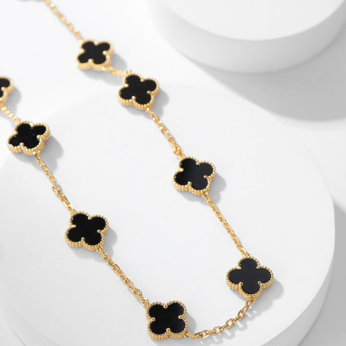 ⭐Miroze CLOVER 10 MOTIFS ONYX NECKLACE