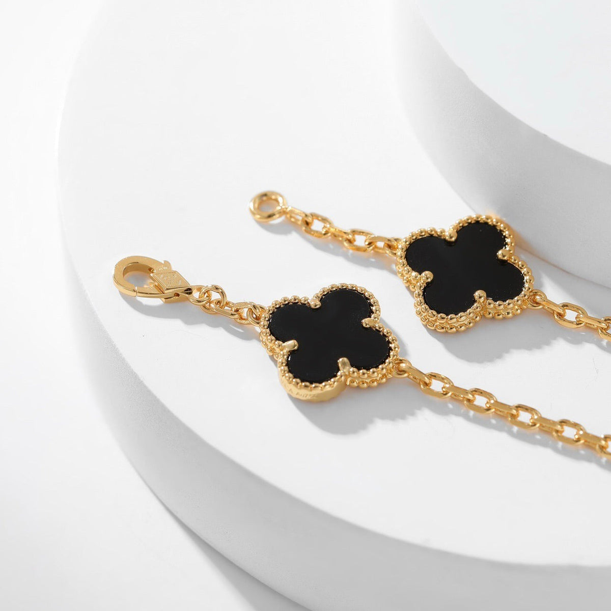 [⭐Miroze]CLOVER 10 MOTIFS ONYX NECKLACE