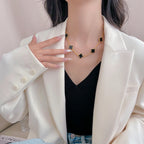 ⭐Miroze CLOVER 10 MOTIFS ONYX NECKLACE