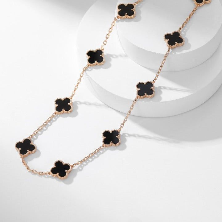 ⭐Miroze CLOVER 10 MOTIFS ONYX NECKLACE