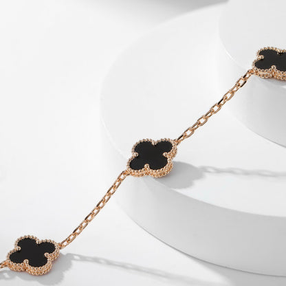 [⭐Miroze]CLOVER 10 MOTIFS ONYX NECKLACE