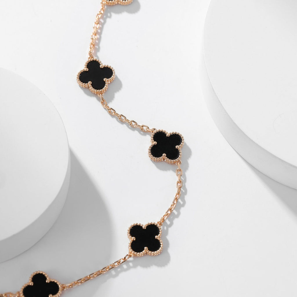 ⭐Miroze CLOVER 10 MOTIFS ONYX NECKLACE
