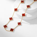 ⭐Miroze CLOVER 10 MOTIFS CARNELIAN NECKLACE