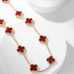 ⭐Miroze CLOVER 10 MOTIFS CARNELIAN NECKLACE