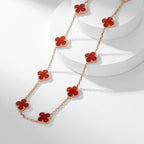 ⭐Miroze CLOVER 10 MOTIFS CARNELIAN NECKLACE