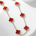 ⭐Miroze CLOVER 10 MOTIFS CARNELIAN NECKLACE
