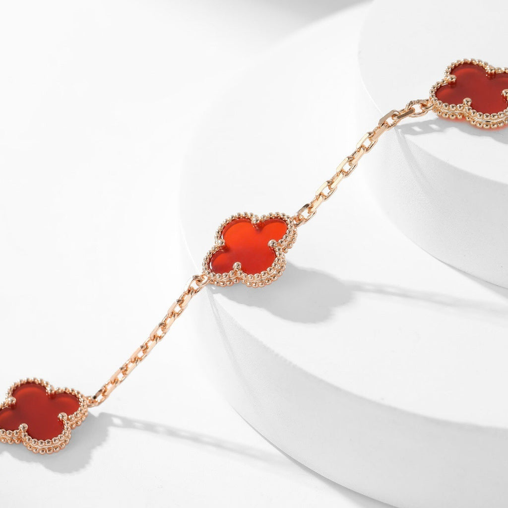 ⭐Miroze CLOVER 10 MOTIFS CARNELIAN NECKLACE