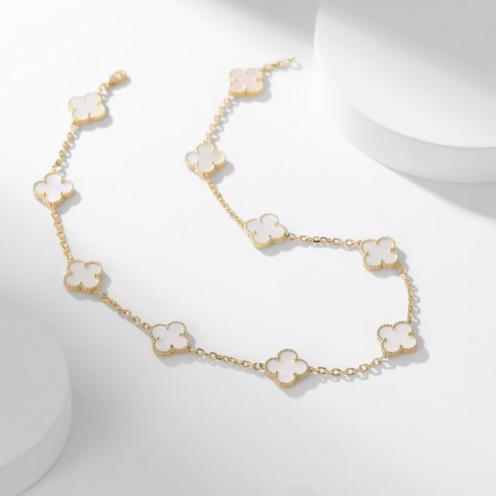 ⭐Miroze CLOVER 10 MOTIFS WHITE MOTHER OF PEARL NECKLACE