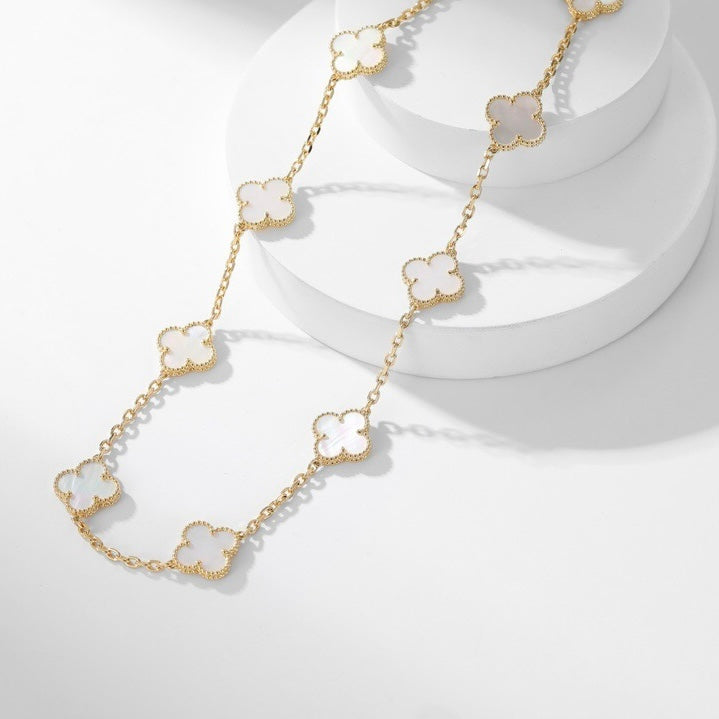 ⭐Miroze CLOVER 10 MOTIFS WHITE MOTHER OF PEARL NECKLACE
