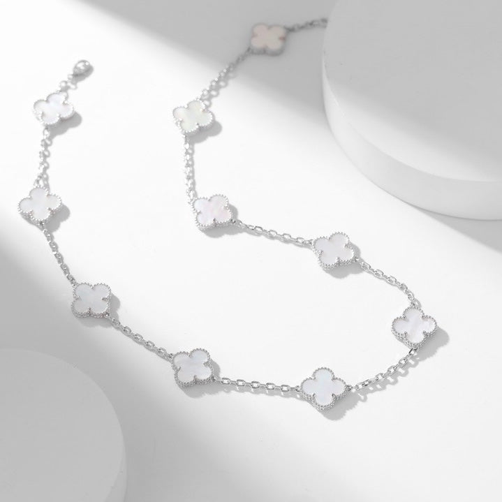 ⭐Miroze CLOVER 10 MOTIFS WHITE MOTHER OF PEARL NECKLACE