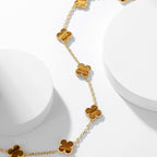 ⭐Miroze CLOVER 10 MOTIFS TIGER EYE NECKLACE