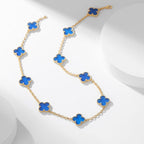 ⭐Miroze CLOVER 10 MOTIFS BLUE AGATE NECKLACE