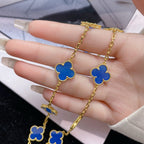 ⭐Miroze CLOVER 10 MOTIFS BLUE AGATE NECKLACE