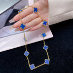 ⭐Miroze CLOVER 10 MOTIFS BLUE AGATE NECKLACE