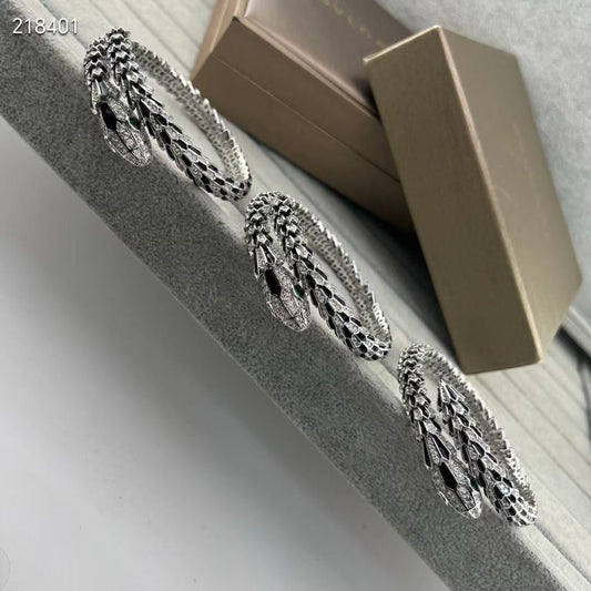 [⭐Miroze]NEW OBSIDIAN & DIAMOND SERPENT BRACELET