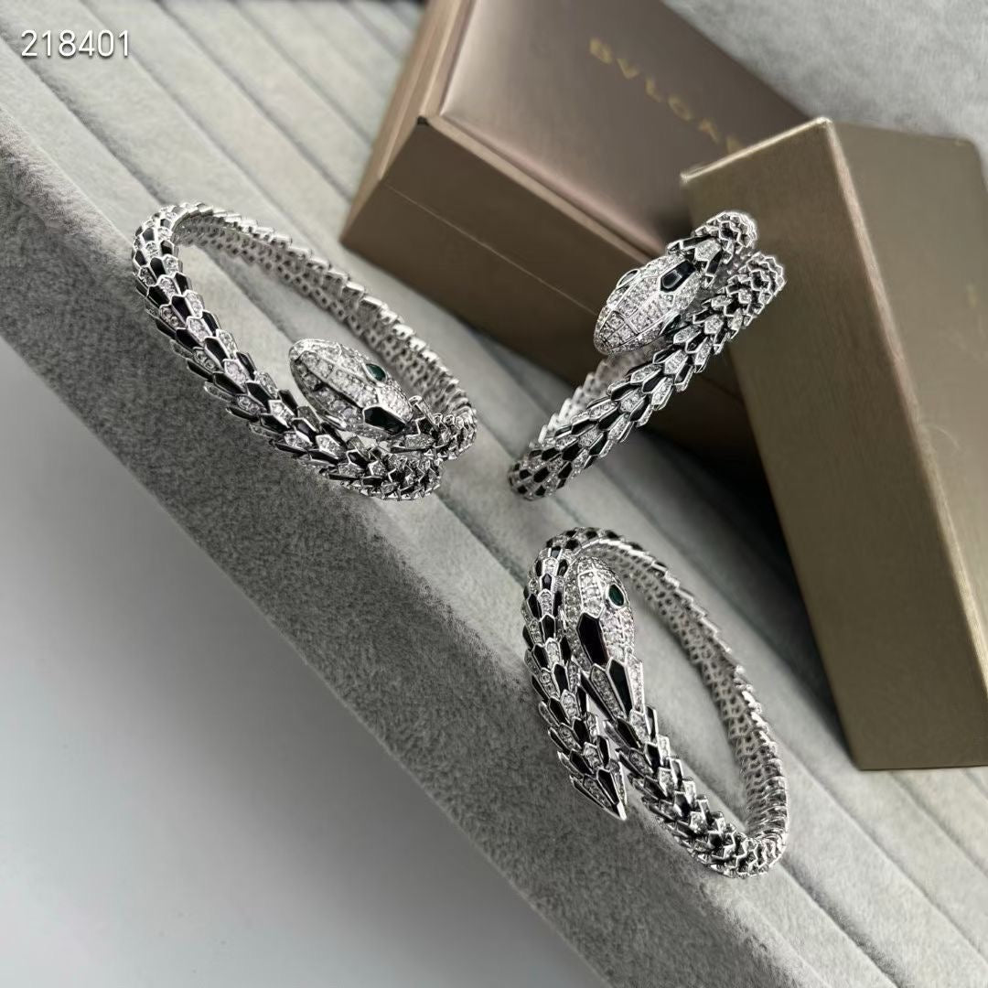 [⭐Miroze]NEW OBSIDIAN & DIAMOND SERPENT BRACELET