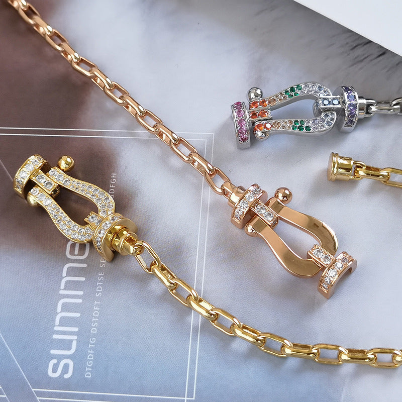 [⭐Miroze]FORCE LARGE HORSESHOE CLASP  METAL BRACELET