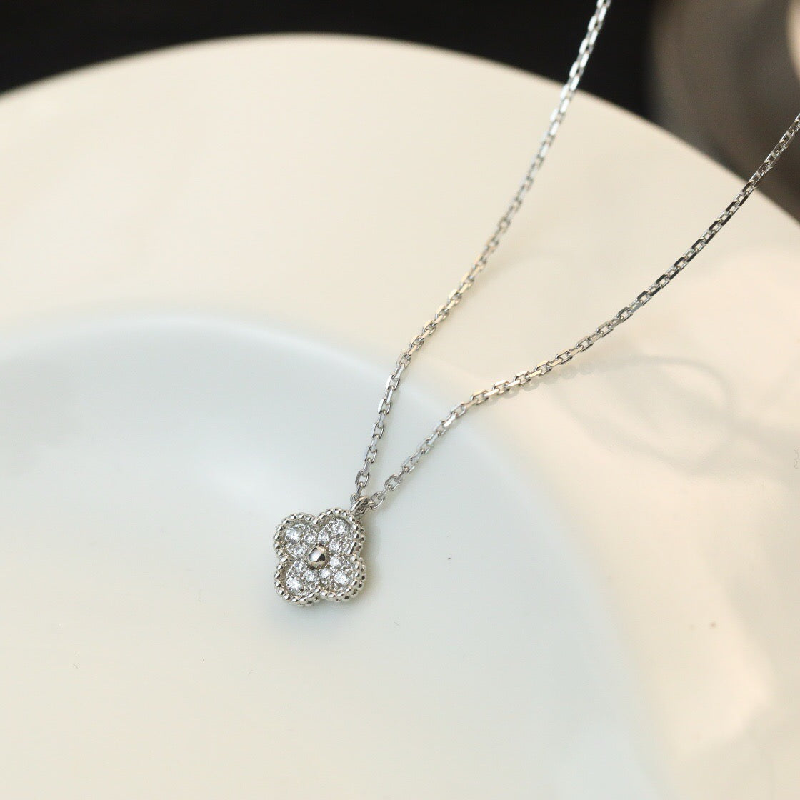 [⭐Miroze]CLOVER MINI 9.5MM PENDANT DIAMOND NECKLACE
