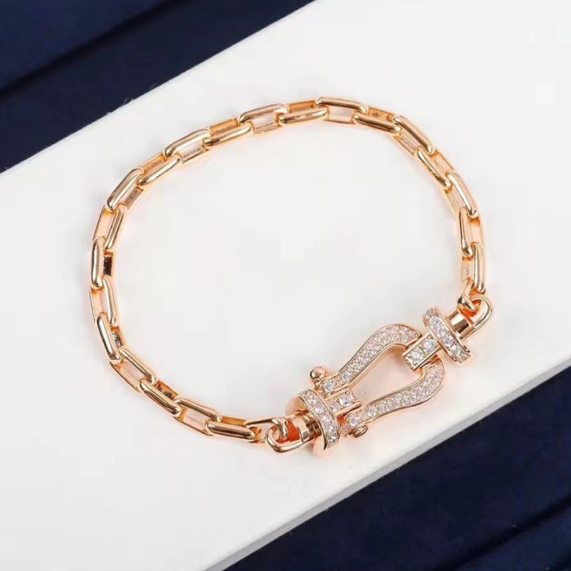 ⭐Miroze FORCE LARGE HORSESHOE CLASP  METAL BRACELET