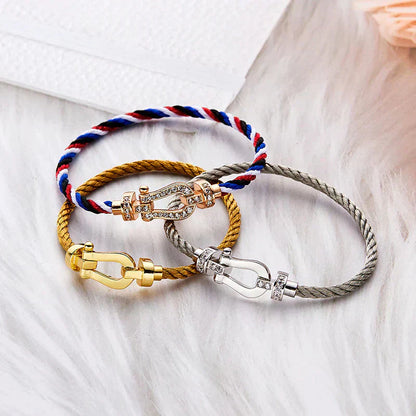 [⭐Miroze]FORCE LARGE HORSESHOE NO DIAMOND BRACELET GOLD