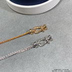 ⭐Miroze FORCE SMALL HORSESHOE  DIAMOND CHAIN ROPE BRACELET