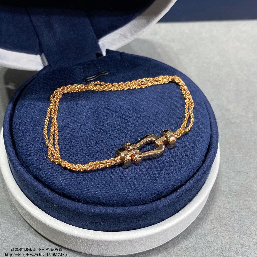 ⭐Miroze FORCE SMALL HORSESHOE  DIAMOND CHAIN ROPE BRACELET