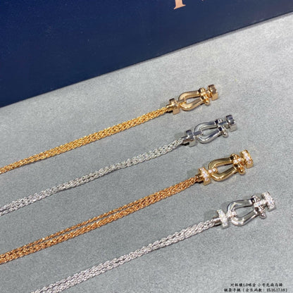 [⭐Miroze]FORCE SMALL HORSESHOE  DIAMOND CHAIN ROPE BRACELET
