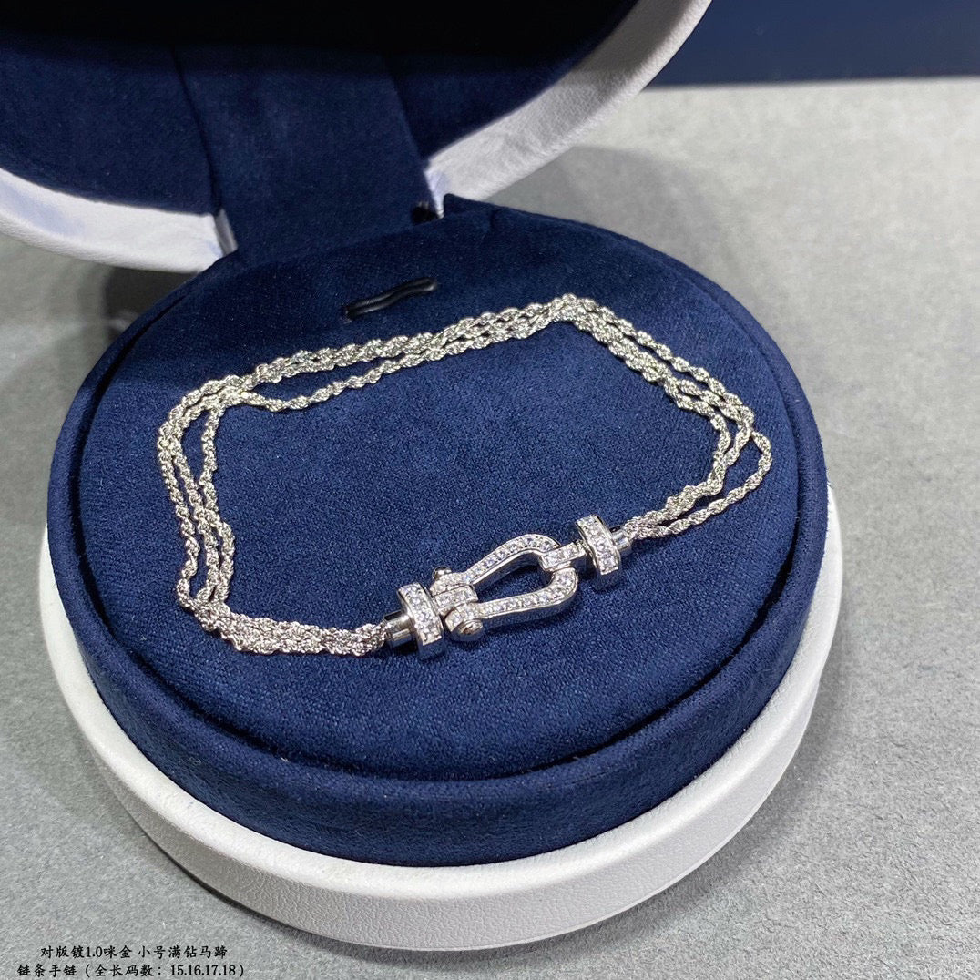 ⭐Miroze FORCE SMALL HORSESHOE  DIAMOND CHAIN ROPE BRACELET