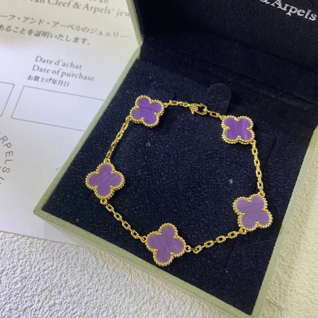 [⭐Miroze ]New  CLOVER 5 MOTIF VIOLET BRACELET COLLECTION